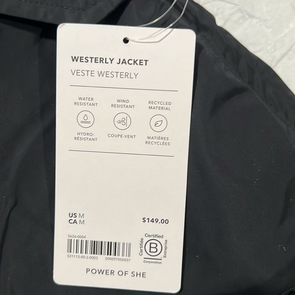 Athleta Black Westerly Jacket, NWT Sizes Med & Lrg - Picture 12 of 13
